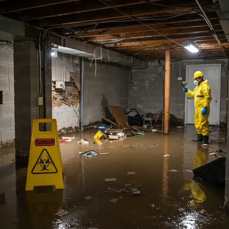 Flooded Basement Electrical Hazard in Pelham, MA Property